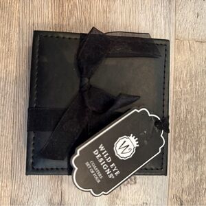 Wild Eye Designs Black Leather Coasters set of Four